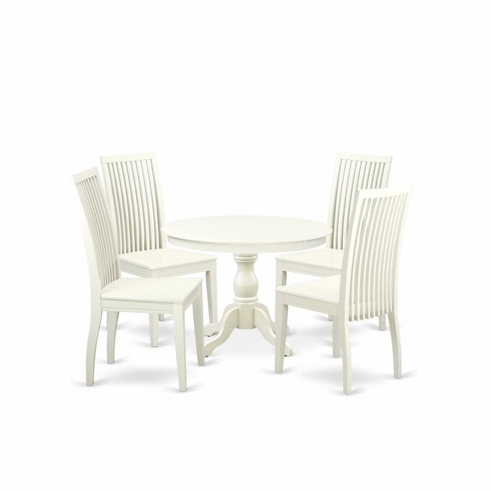 5 Pc Kitchen Dining Set, Linen White Table, 4 Linen White Kitchen Chairs 5 Pc Kitchen Dining Set, Linen White Table, 4 Linen White Kitchen Chairs