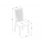 3Pc Dining Set 2 Dining Chairs, Butterfly Leaf Wood Dining Table, Linen White