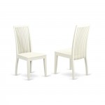 3-Piece Dinette Table Set - Table And 2 Wood Seat Dining Chairs In Linen White