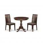 3 Pc Dining Set, 1 Kitchen Table, 2 Mahogany Chair, Mahogany