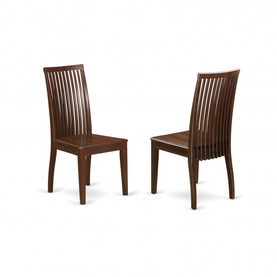 5 Pc Dining Set, Mahogany Dropleaf Table, 4 Mahogany Chairs, Slatted Back, Mahogany Finish