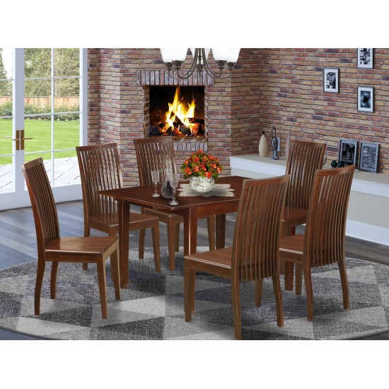 7 Piece Dinette Set For Small Spaces-Dining Tables And 6 Chairs For Dining Room