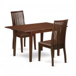 3-Piece Dinette Table Set - Table And 2 Dining Chairs In Mahogany Finish