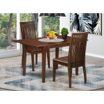 3-Piece Dinette Table Set - Table And 2 Dining Chairs In Mahogany Finish