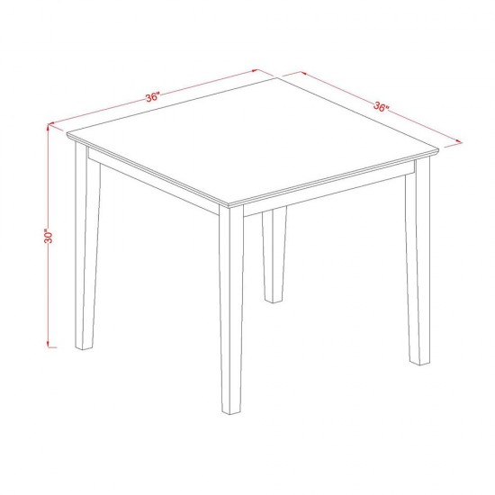 3-Piece Dinette Table Set - Table And 2 Wood Seat Dining Chairs In Mahogany