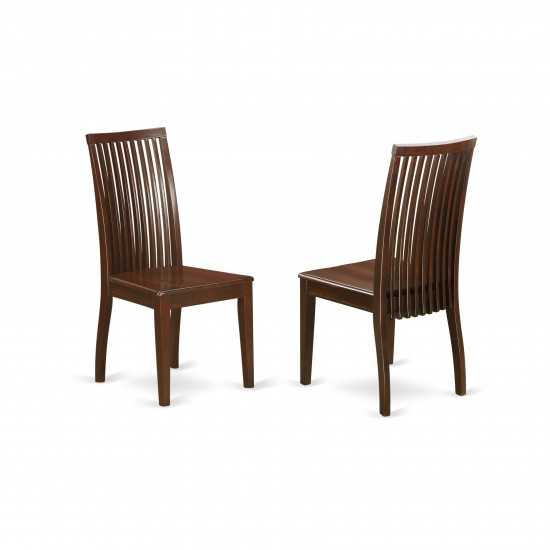 3-Piece Dinette Table Set - Table And 2 Wood Seat Dining Chairs In Mahogany