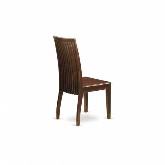 3-Piece Dinette Table Set - Table And 2 Wood Seat Dining Chairs In Mahogany
