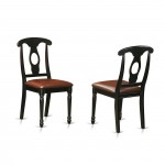 5 Pc Dining Set Including 4 Leather Chairs In Black