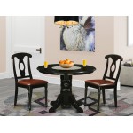 3 Pc Table And Chair Set - Dining Table And 2 Kitchen Dining Chairs