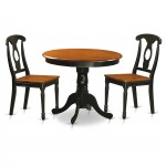 Black 3 Pc Dining Room Setwith 2 Wood Chairs