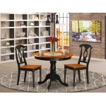 Black 3 Pc Dining Room Setwith 2 Wood Chairs