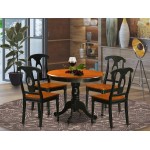 5 Pc Dining Set Including 4 Wood Chairs In Black