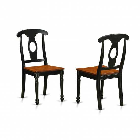 3 Pc Set With A Round Small Table And 2 Wood Dinette In Black And Cherry