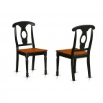 5 Pc Set, Round Dinette Table, 4 Leather Kitchen Chairs In Black, Cherry .