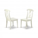 Anke5-Lwh-W 5Pc Round 36 Inch Table And 4 Panel Back Chairs