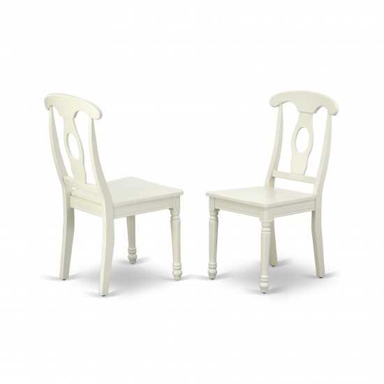 Hlke5-Lwh-W 5Pc Round 42 Inch Table And 4 Panel Back Chairs