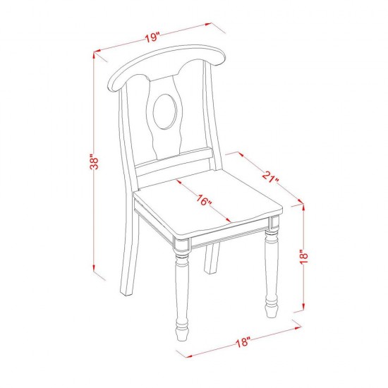 Hlke5-Lwh-W 5Pc Round 42 Inch Table And 4 Panel Back Chairs