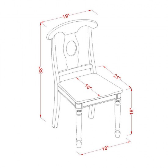 3Pc Dinette Set For Small Spaces, Wood Table, 2 Dining Chairs, Rubberwood Seat, Napoleon Back, Linen White