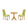 3-Pc Dining Room Table Set 2 Dining Padded Chairs, 1 Kitchen Dining Table (Oak)