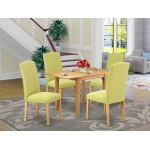 Dinette Set 5 Pcs Four Kitchen Chairs, Wood Dining Table Oak Finish Wood Limelight Color