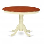 3 Pc Set, Round Kitchen Table, 2 Wood Dinette Chairs In Buttermilk, Cherry .