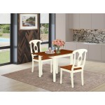 3Pc Dining Set, A Table, 2 Kitchen Chairs, Hard Wood Seat, Napoleon Back, Buttermilk, Cherry