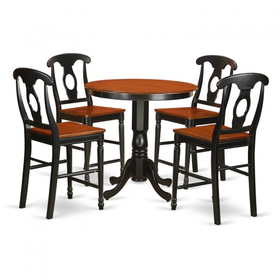 5 Pc Counter Height Set - High Table And 4 Kitchen Dining Chairs