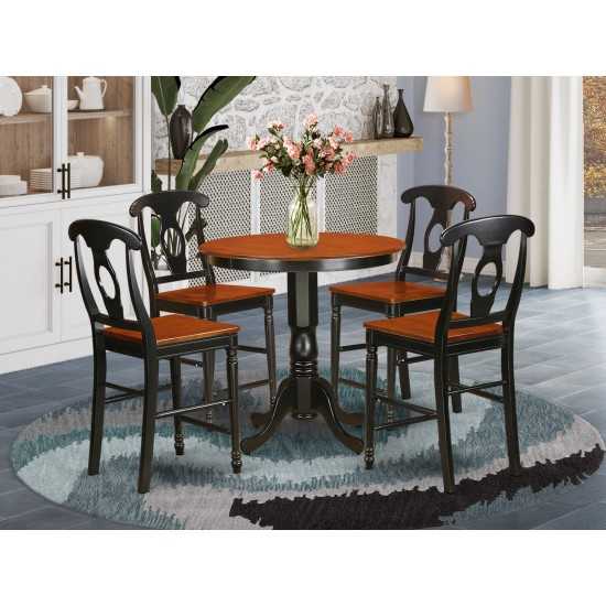 5 Pc Counter Height Set - High Table And 4 Kitchen Dining Chairs