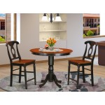 3 Pc Pub Table Set - Small Kitchen Table And 2 Counter Height Stool