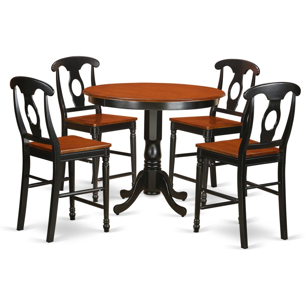 5 Pc Counter Height Table, Chair Set - High Top Table, 4 Kitchen Bar Stool.