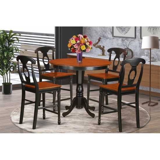 5 Pc Counter Height Table, Chair Set - High Top Table, 4 Kitchen Bar Stool.