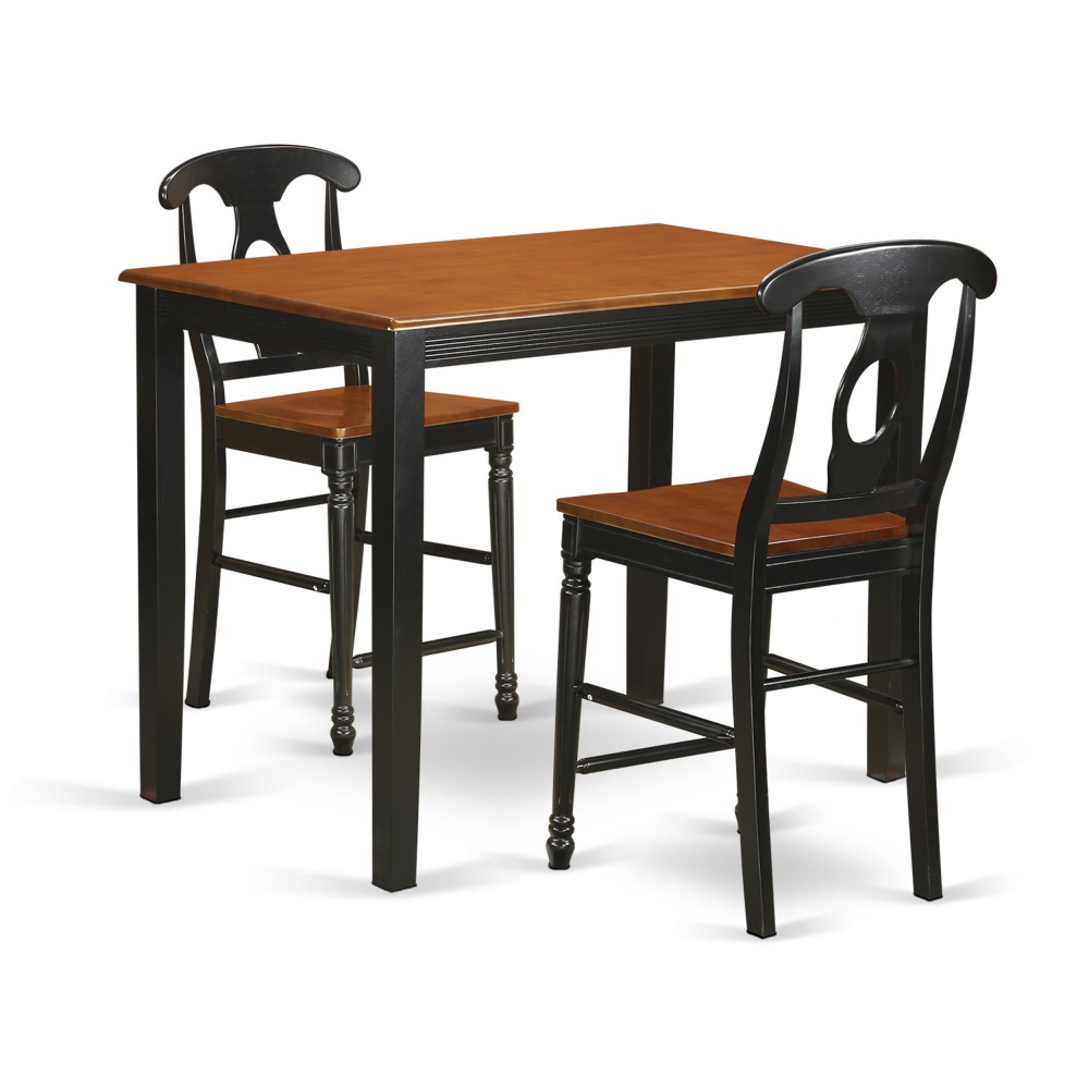 3 Pc Dining Counter Height Set-Pub Table And 2 Bar Stools With Backs