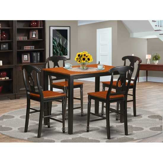 5 Pc Counter Height Table, Chair Set - High Top Table, 4 Bar Stools