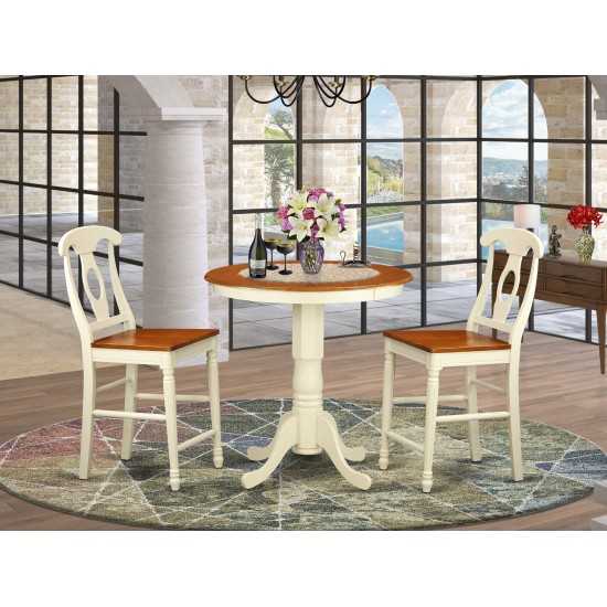 3 Pc Counter Height Dining Room Set - Counter Height Table And 2 Dining Chairs