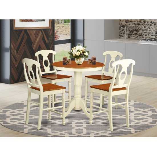 5 Pc Counter Height Table And Chair Set - Dining Table And 4 Kitchen Bar Stool