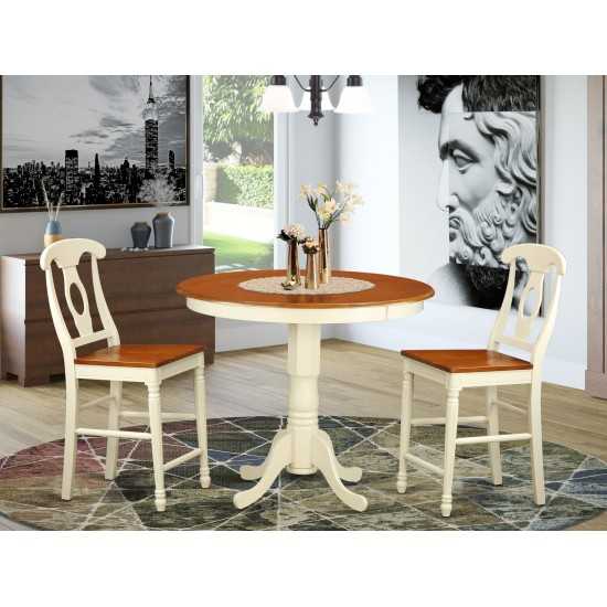 3 Pc Counter Height Dining Room Set - High Top Table, 2 Counter Height Chairs