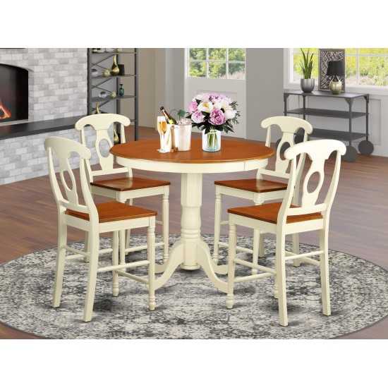 5 Pc Counter Height Pub Set - Table And 4 Counter Height Stool