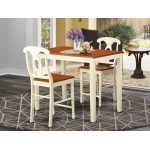 3 Pc Dining Counter Height Set, Table, 2 Counter Height Chairs, Buttermilk & Cherry