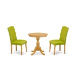 3-Pc Dining Room Table Set 2 Dining Chairs And 1 Wooden Dining Table (Oak)