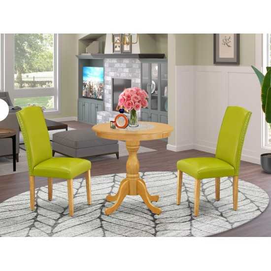 3-Pc Dining Room Table Set 2 Dining Chairs And 1 Wooden Dining Table (Oak)