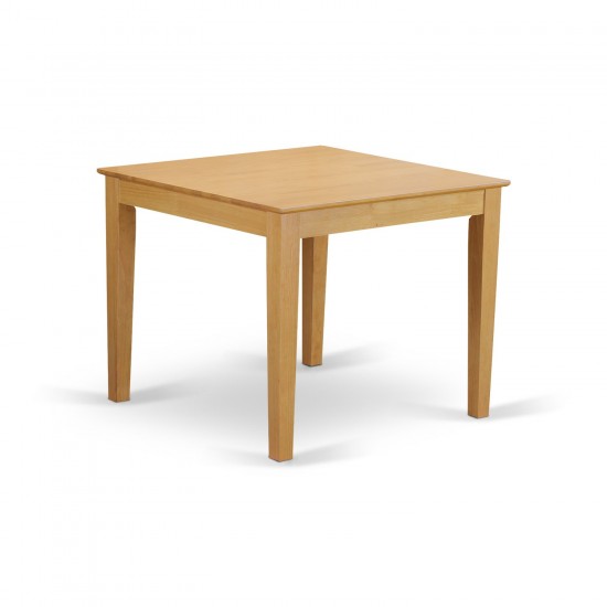 5Pc Square 36" Table, Four Parson Chair, Oak Leg, Pu Leather Color Autumn Green