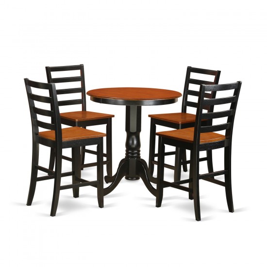 5 Pc Counter Height Dining Set-Pub Table And 4 Dinette Chairs