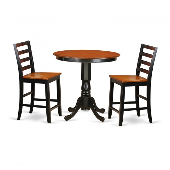 3 Pc Counter Height Set - High Table And 2 Kitchen Chairs