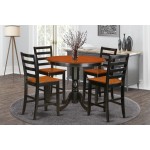 5 Pc Pub Table Set - Kitchen Dinette Table And 4 Bar Stools