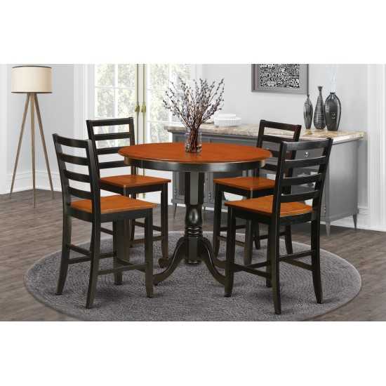 5 Pc Pub Table Set - Kitchen Dinette Table And 4 Bar Stools