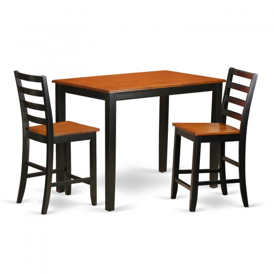 3 Pc Counter Height Pub Set-Pub Table And 2 Kitchen Dining Chairs