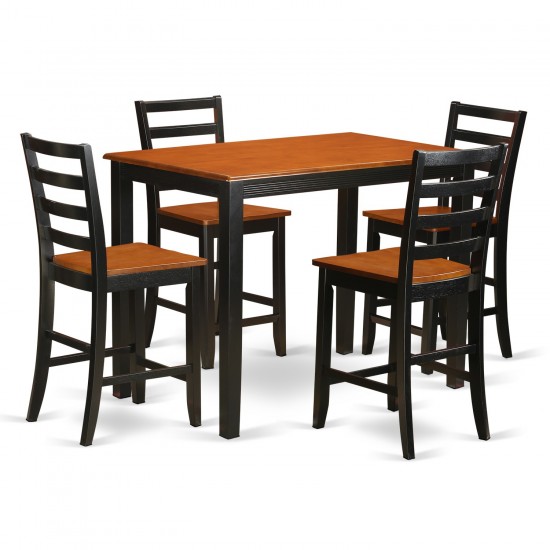 5 Pc Counter Height Pub Set - Small Kitchen Table And 4 Kitchen Bar Stool