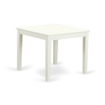 5Pc Dining Set4 Parson Chairs, Rectangle Wood Table Solid Wood Frame -High Back & Linen White Finish