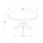 5Pc Kitchen Dining Set- 4 Parson Chairs, Round Table Hardwood Frame -High Back & Linen White Finish
