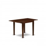 3Pc Kitchen Dining Set, Drop Leaves Kitchen Table, 2 Chairs, Light Tan Chairs Seat, Rubber Wood Legs, Mahogany